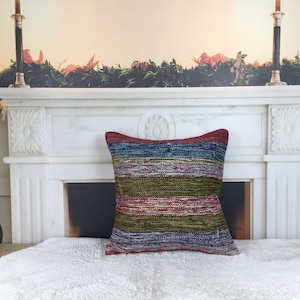 kilim pillow cover, garden bench pillow, boho pillow, throw pillow cover, cushion pillow, turkish pillow, sofa pillow, 16 x 16 pillow, 4746