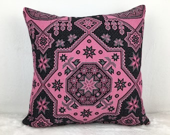 Pink Pillow, Fabric Pillow, Cushion Cover, Throw Pillows, Both Side Pillow, Pillow Cover, Home decor, 18x 18 pillow, Washable Pillow, 3030