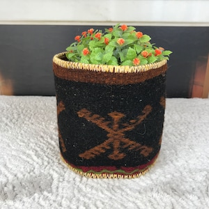 植木鉢ホルダー、苗床バスケット、植木鉢カバー、吊り鉢、黒キリムバスケット、手作り蘭バスケット、ストライプバスケット、PH 2439
