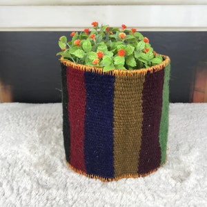 home decor planter, flower hanger, kilim plant pot, indoor planters, boho basket, planter, vintage basket, woven pots, storage box, PH 3078