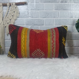 kilim cushion cover , bohemian pillow , living room pillow , 12 x 20 kilim pillow , floor pillow , sofa pillow , decorative kilim pillow,951