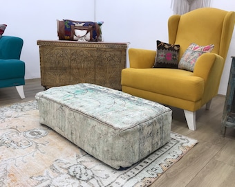 Floor cushion cover, Turkish floor sofa, Outdoor seat, Swing cushion, Kids playing pad, Sitting cushion, Floor pouf cover, 20x36x8, FP 985
