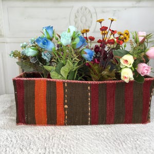 handwoven basket,indoor plant holder,rectangle planter,flower pot box, planter basket,hanging plant pot, bathroom storage,organizer, PH 2496
