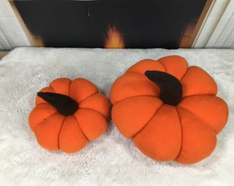 Orange pumpkin pillow, Fleece pillow, Throw pillow, Boho pillow, Couch decor, Handmade pillow, Decorative Pillow, Halloween gift