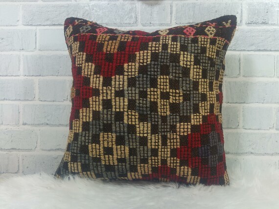 Kilim Pillow 16 X 16 Kilim Pillow Cover Turkish Pillow Bedding Pillow Outdoor Pillow Indoor Pillow Flat Kilim Pillow Cover 2933 Etsy