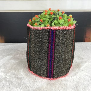 植物愛好家へのギフト、手作りバスケット、フラワーハンギング、植木鉢ハンガー、キリムプランター、寝室オーガナイザー、多肉植物ホルダー、PH 2681