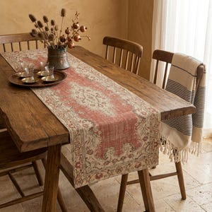 Ambachtelijke designloper, Doop evenement decor tafelsjaal, wasbare tafelsjaal, afveegbare loper, tafeldecor gangpad, decorloper, 8809