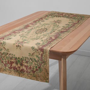 Tafelsjaal van hoge kwaliteit, Turkse kelim-tafelsjaal textielkunst, geweldig tafeldecor, aantrekkelijk statement tafelblad, chique inrichting, 7728-02