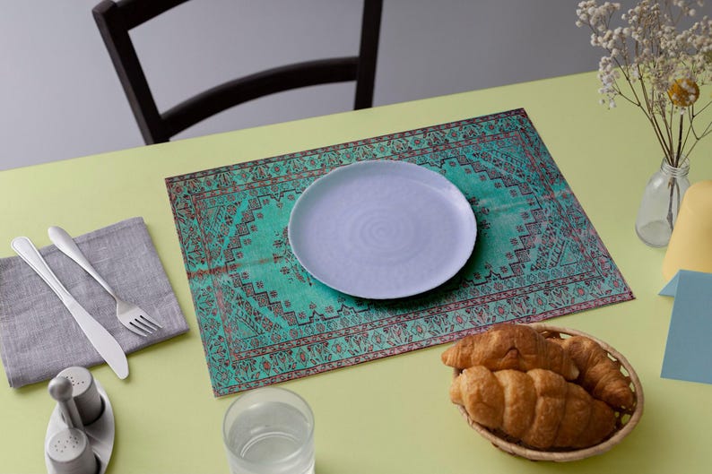 Bohemian chic vibrant placemats, Graduation event placemat set, Wedding gift, Big placemats, Holiday placemats, Dining table decor, 8798-01 image 7