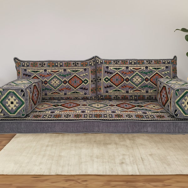 Floor cushion sofa, Arabic sofa, Living room set, Floor sofa seating, Ottoman cushion, Majlis cushion, Sectional sofa, Floor couch, FS 10