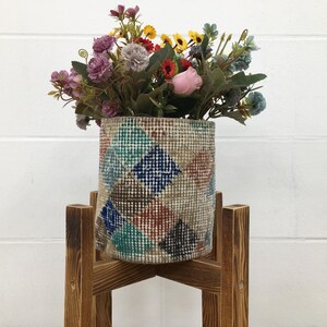 丸型フラワーバスケット、ボヘミアンフラワーホルダー、装飾用植木鉢、家庭用植物装飾、ハンギングバスケット、キリムプラントバスケット、ランドリーバスケット、PH 4256