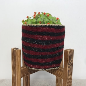 植木鉢、キリムバスケット、植物用鉢、ストライプバスケット、プランターポット、手作り鉢、エアプラントバスケット、蘭鉢、プランターボックス、PH 4098