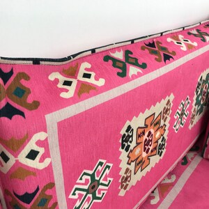 Pink floor seating, Majlis sofa set, Arabic sofa, Floor couch, Window seat cushion, Reading nook cushion, Chenille cushion cover, FS 19 画像 10