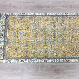 High quality printed rug design runner, Elegant chenille table scarf, Woven kilim table decor, Chic turkish rug runner, Table decor