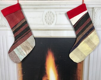 christmas gift stockings, fireplace hanging, traditional stocking, kilim stocking, xmas ornaments, bohemian socks, christmas tree decor,