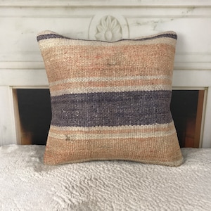 purple pink pillow, coastal pillow cover, 16x16 kilim pillow, pillow for bench, throw pillow, floor pad, couch cushion, organic pillow, 4858