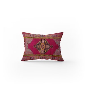 Both side kilim pillow, Velvet pillow, Cushion cover, Printed pillow, Turkish rug pillow, Couch cover, Sofa pillow, Ethnic pillow, 7490-02