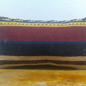 striped pillow, pillow cover, 8 x 16 square pillow, turkish pillow, kilim pillow, wool pillow, handmade pillow , boho pillow, 1486