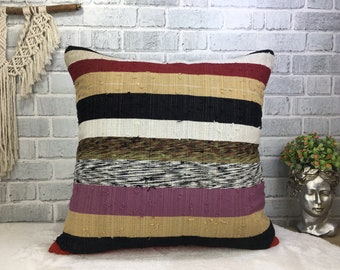 24x24 kilim pillow, handmade pillow, boho pillow, couch pillow, chair pillow, livingroom pillow, bolster pillow, yoga pillow , 1838