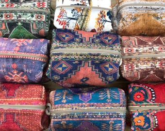 Neceser de maquillaje estilo boho, neceser de cosméticos, neceser de higiene femenina, neceser organizador Kilim, neceser de joyería, neceser de accesorios, neceser organizador