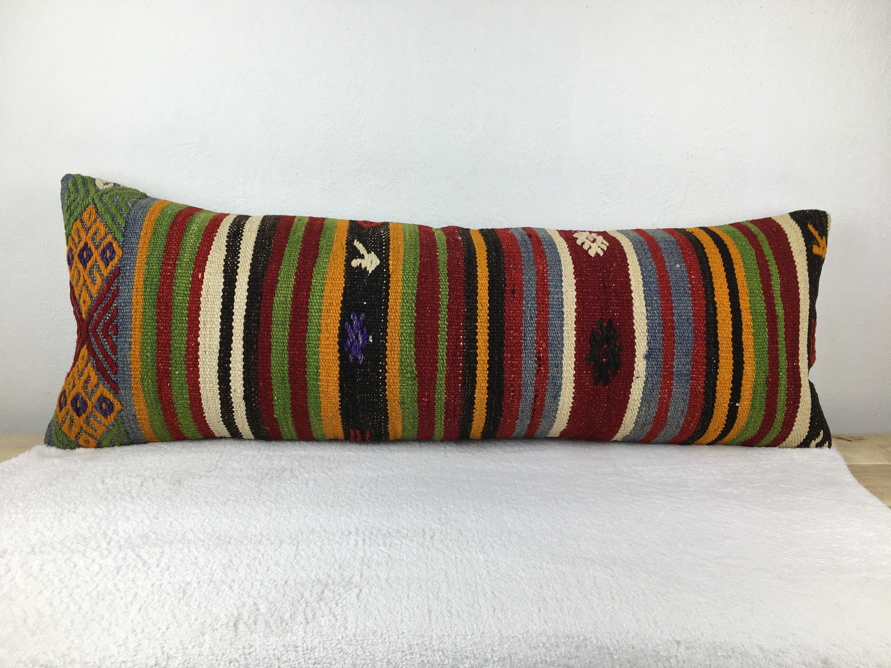 12x36 Pillow,organic Pillow,bed Pillow,wool,french Cottage Decor,rustic  Throw Pillow,cottage Chic Pillow,farmhouse Pillow,kilim Pillows 