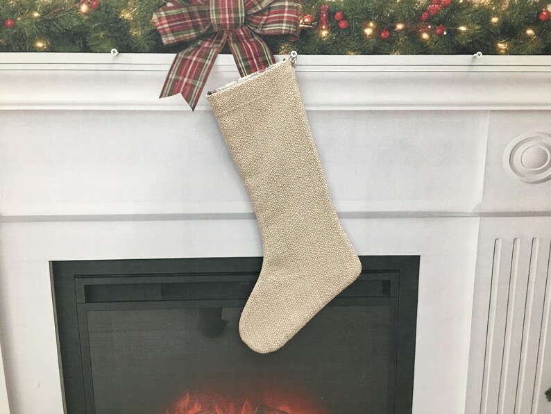 Kilim Christmas Stocking, Red Traditional Decor, Handmade Turkish Rug Print, Personalized Boho Mantel Sock, Anatolian Pattern Gift