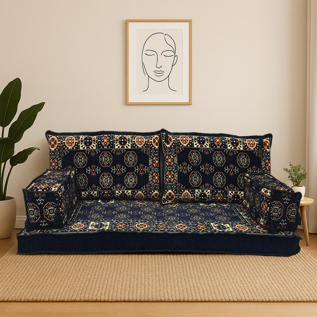 Anatolian sofa set, Sectional sofa, Floor sofa cover, Ottoman cushion, Sofa with backing, Floor couch, U shaped sofa, Moroccan cushion, FS32