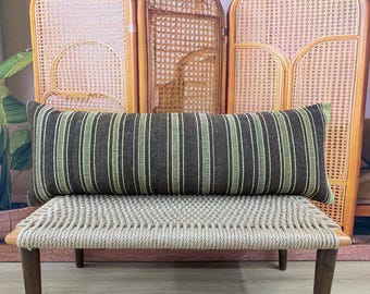 ヴィンテージストライプキリムランバーピローカバー：14x48ウール