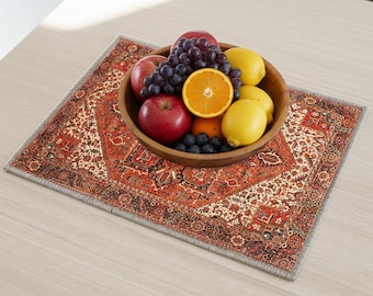 Oriental Rug Style Placemats - Handmade Colorful Kitchen Mats 12510-01