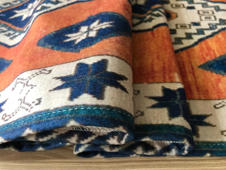 Runner for daily use, Rich autumn colors runner, Thanksgiving runner, Orange color runner, Runner for dining room, Washable runner, 13676