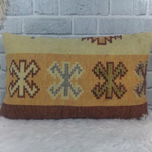 decorative pillow , lumbar pillow , kilim pillow cover , handmade pillow , home decor , pillow covers 12 x 20 inc, cuch kilim pillow ,897