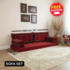 Arabic majlis sofa, Loveseat floor sofa, Modular sofa, Sectional seating, Pallet sofa, Reading corner cushion, Nook cushion set, FS 37