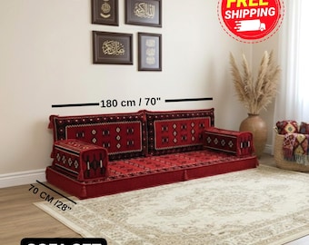 Arabic majlis sofa, Loveseat floor sofa, Modular sofa, Sectional seating, Pallet sofa, Reading corner cushion, Nook cushion set, FS 37