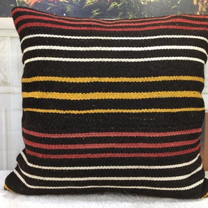 handmade pillow, pillow cover, boho pillow, 24 x 24 pillow, home decor pillow, bedding pillow, hemp kilim pillow, farmhouse pillow , 2043