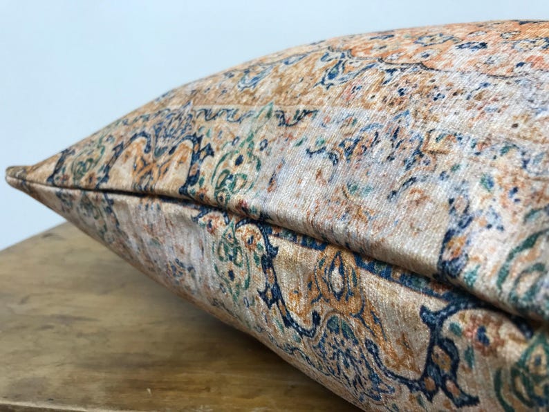 Body pillow, Oriental pillow, Pillow for bed, Throw pillow, Printed velvet, Both side, Sofa pillow, Chair pillow, Worn looking, 12512-01 image 4