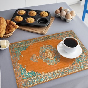 Gorgeous table mats, Fabric placemats, Durable placemat, Accent table mats, Wool placemat, Washable placemat, Naturel tableware, 12558-02
