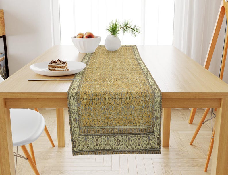 Hochwertiger bedruckter Teppich-Designer, Eleganter Samt-Tischschal, Gewebter Kelim-Tischdekor, schicker türkischer Teppichläufer, Tischdekor, 5821-03 Bild 16