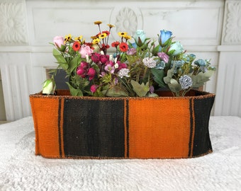 flower pot cover, indoor plant pot, striped planter box, colorful basket, handcrafted basket, planter hanger, cozy plant decor, PH 2492