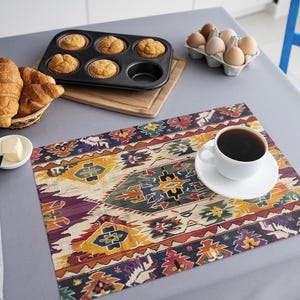 Festive table mats, Multicolor placemats, Fabric placemats, Chenille placemats, Placemats for kitchen, Dining table accessories, 260