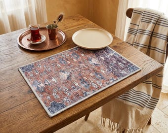 Dining Placemats: Vintage Turkish Rug Print (Heat Resistant, Machine Wash) 13095
