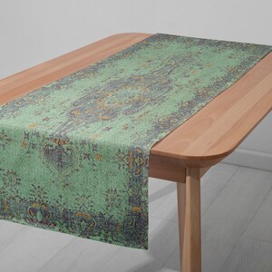 Artistic rug runner,Excellent runner, Party event runner, Rustic style table decor, Ikat table sheet, Dining table scarf, Home decor,6936-02 image 2