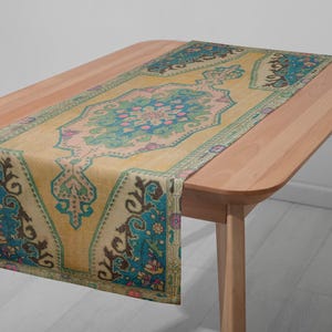 Runner da tavolo mediorientale: design vintage con tappeto turco, tessuto morbido 12531-01