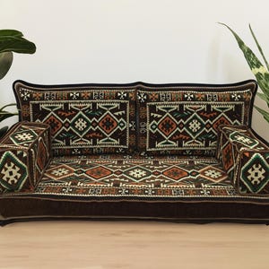 Floor sofa seating, Brown single sofa, Arab cushion, Ottoman cushion, Modular sofa, Sectional sofa, Handmade cushion, Living room set, FS 20