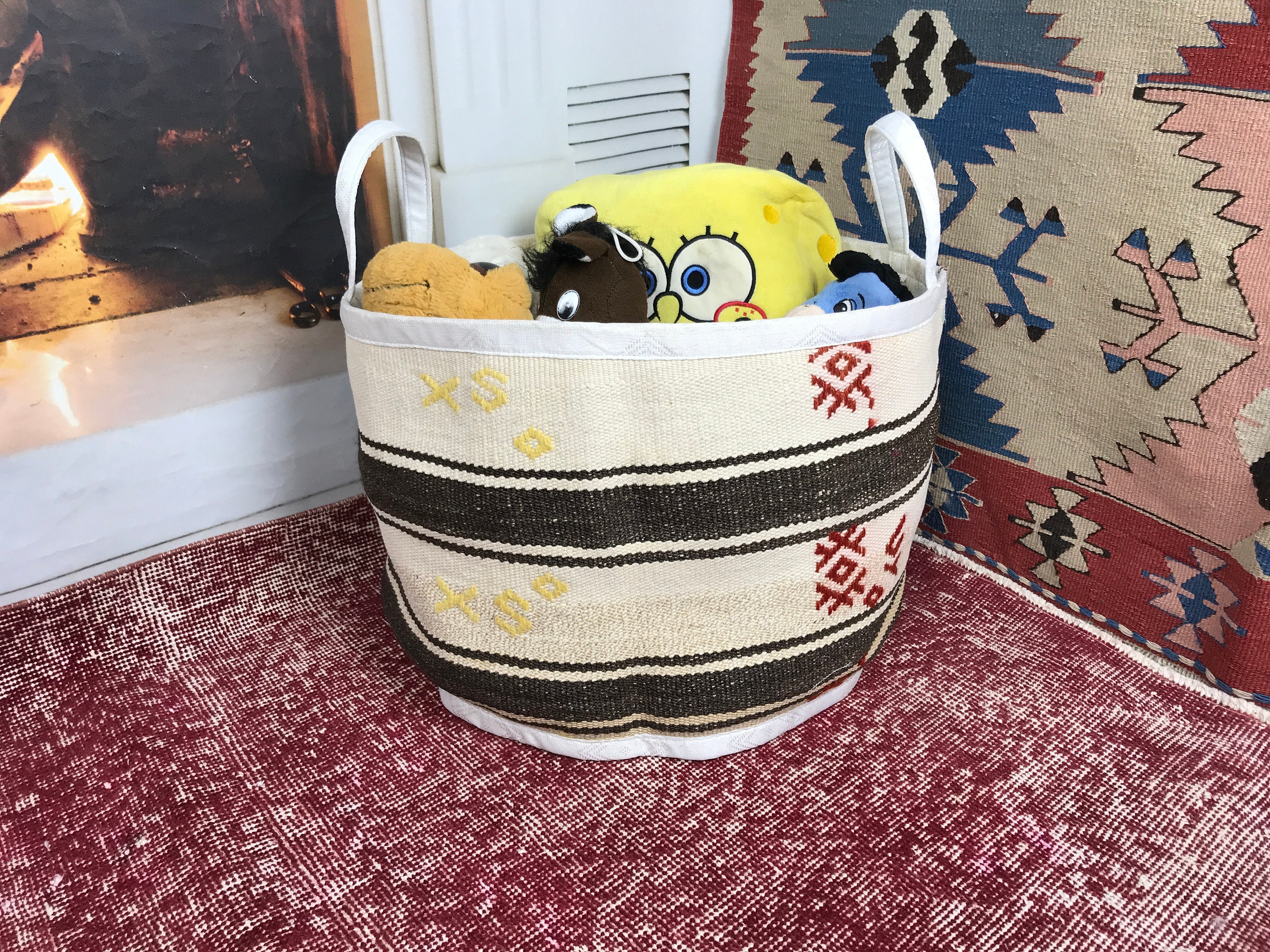 クラフト用バスケット、玄関オーガナイザー、ハンドル付きバスケット