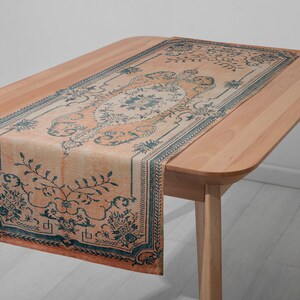 Incredible design botanical table decor, Multicolor table sheet, Euro sham runner, Turkish rug printed table scarf, Non-slip runner, 9065-01