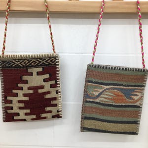 Bolso bandolera, bolso kilim vintage, bolso bandolera, bolso con correa kilim, bolso tipo cartera, bolso de viaje, bolso de hombro informal