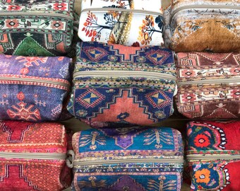 Boho sminkväska, Kosmetikväska, Hygienväska för flickor, Kelim-organiseringsväska, Smyckesväska, Accessoarväska, Sminkväska