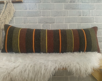 sofa pillow, throw pillow, kilim pillow, decorative kilim pillow, floor pillow, 12 x 36 kilim pillow, turkish kilim pillow, boho pillow, 879