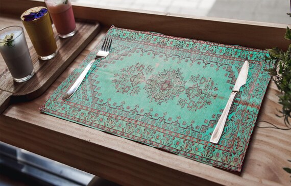 Bohemian chic vibrant placemats, Graduation event placemat set, Wedding gift, Big placemats, Holiday placemats, Dining table decor, 8798-01