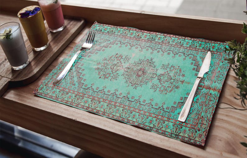 Bohemian chic vibrant placemats, Graduation event placemat set, Wedding gift, Big placemats, Holiday placemats, Dining table decor